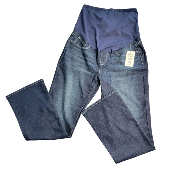 NWT Signature Gold Levi's Dark Wash Maternity Bootcut Jeans Women XL - Picture 1 of 9